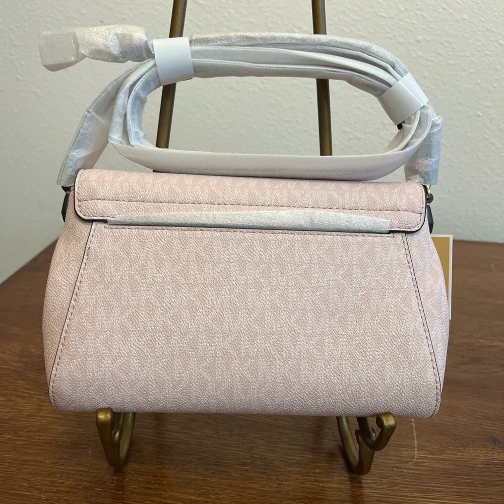 Michael Kors Jet Set Med Convertible Pouchette Crossbody Light Powder Blush NWT